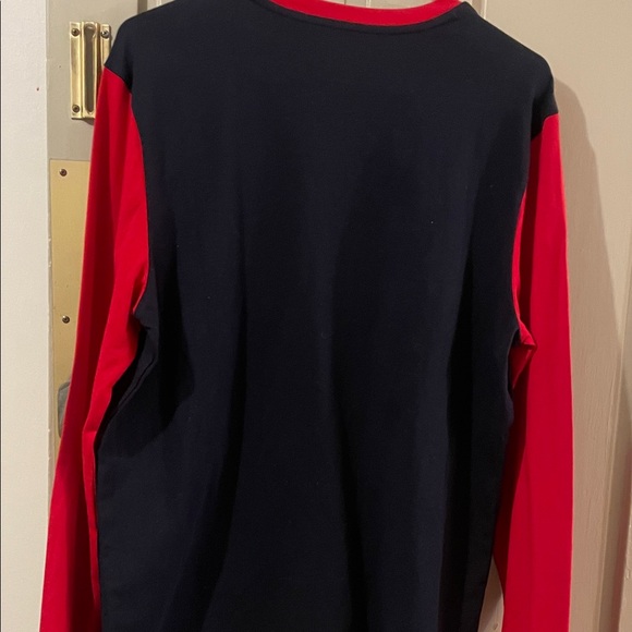 Tommy Hilfiger Men's Red, White, and Navy Long Sleeve Shirt - Picture 6 of 6